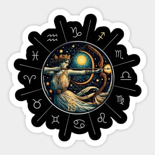 ZODIAC Sagittarius - Astrological SAGITTARIUS - SAGITTARIUS - ZODIAC sign - Van Gogh style - 11 Sticker